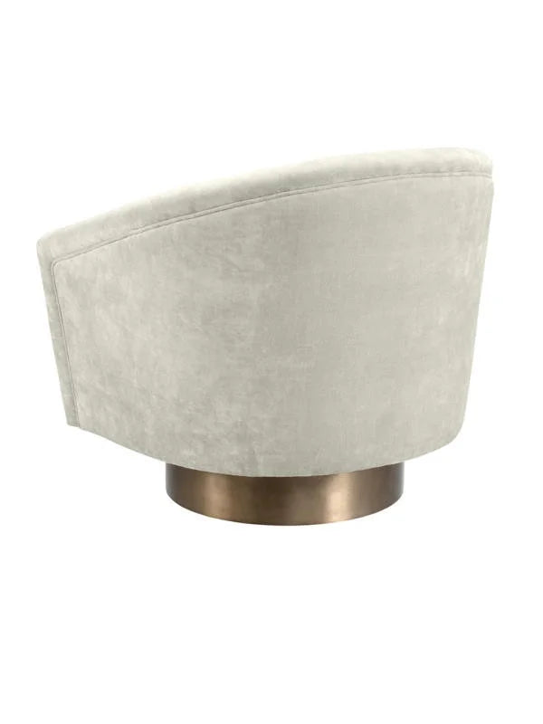 Krēsls Catene Eichholtz 80/80/76 cm Clarck sand | matte gold finish swivel base - N1 Home