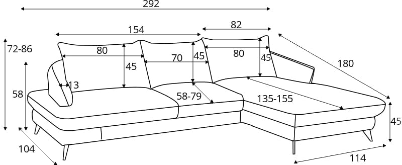 Dīvāns Futo 292/180/72 cm zaļš - N1 Home