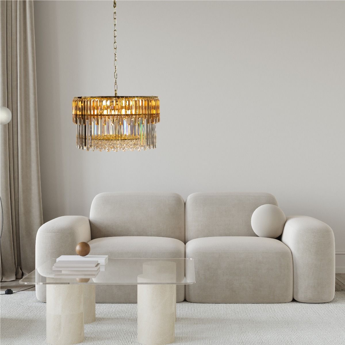 Piekaramā lampa Camars 95/60/60 cm zelts - N1 Home