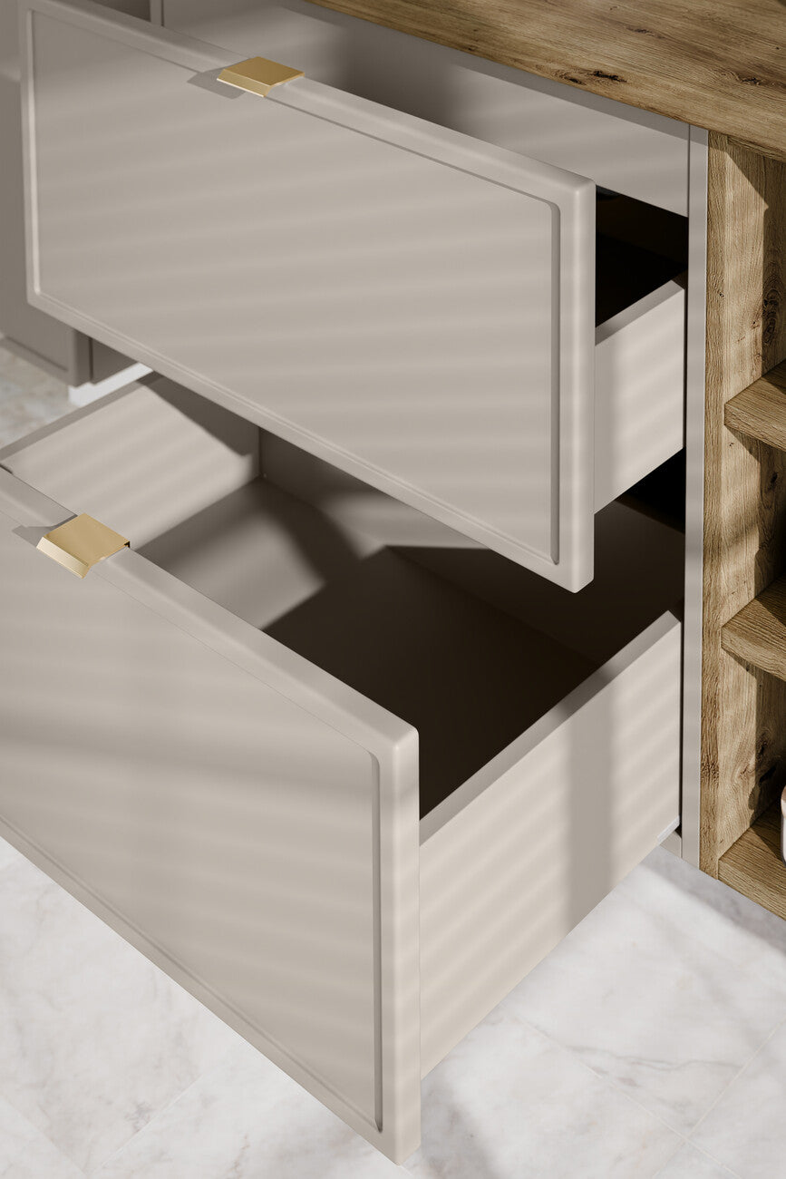 Vannas istabas mēbeļu komplekts Bell K 140 cm kašmirs/ozols - N1 Home