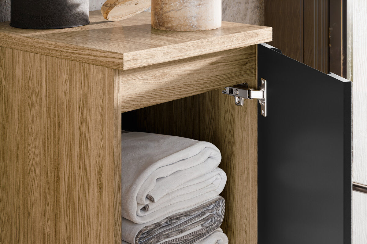 Vannas istabas mēbeļu komplekts Lukso F melns - N1 Home