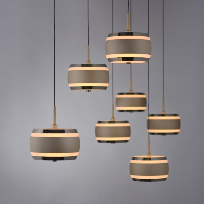Piekaramā lampa PURE Falling Rings 200/22/132 cm bronza/tumšs hroms