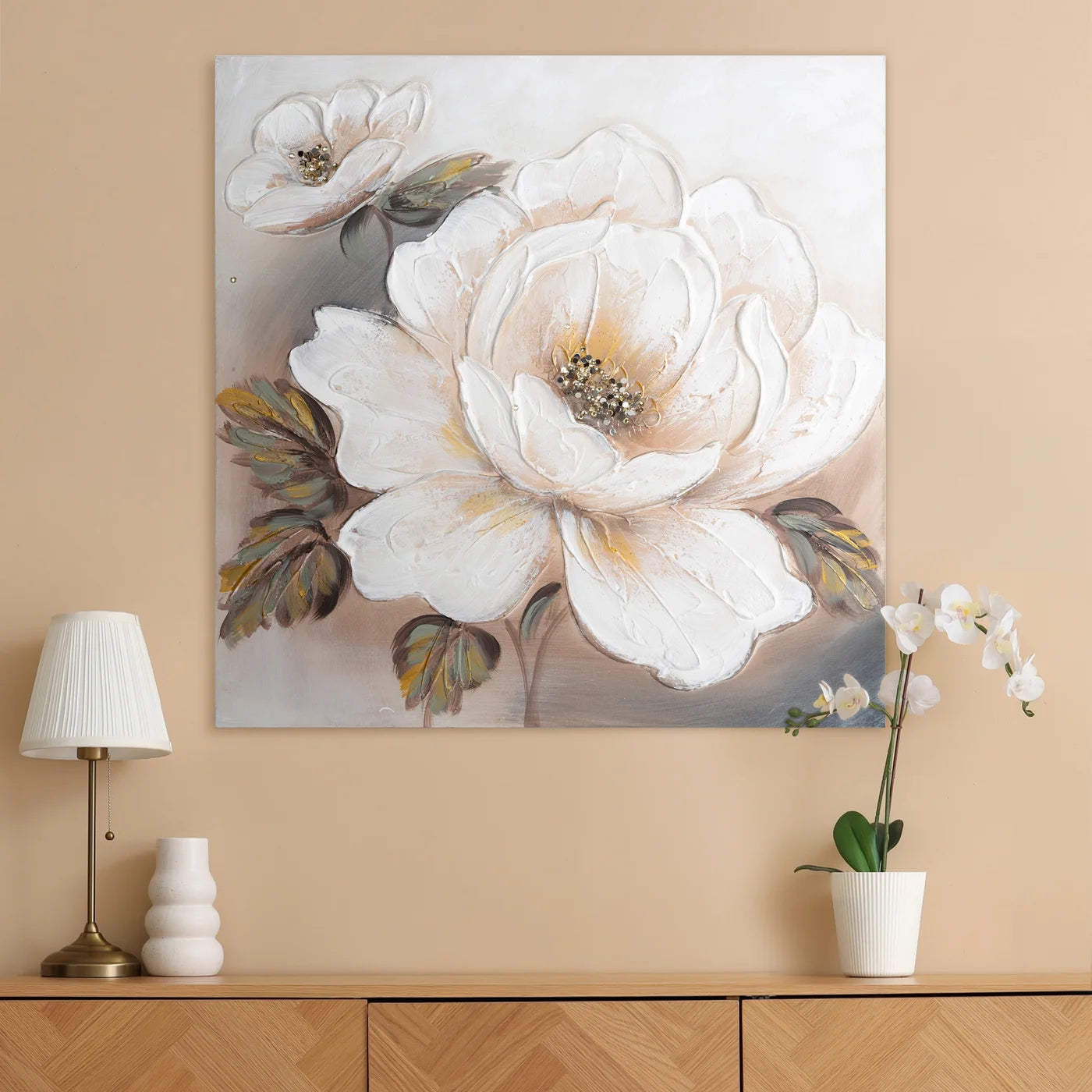 Glezna Flower 60/60 cm balts - N1 Home