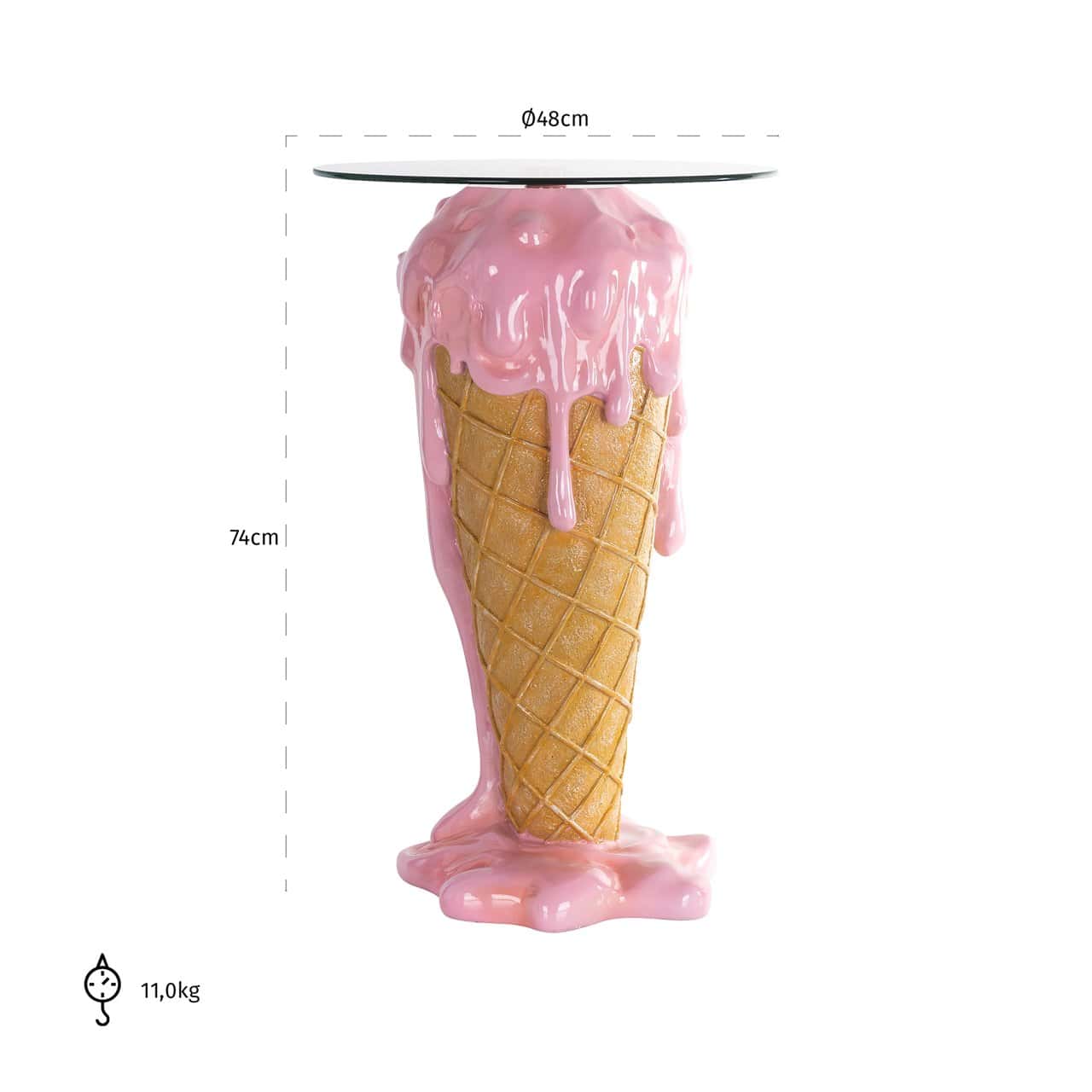 Kafijas galds Kimble Richmond Interiors 48/74/48 cm rozā