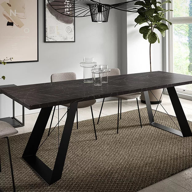 Galds Korsika 140/80/76 cm; 160/90/76 cm Black Pietra Grigia