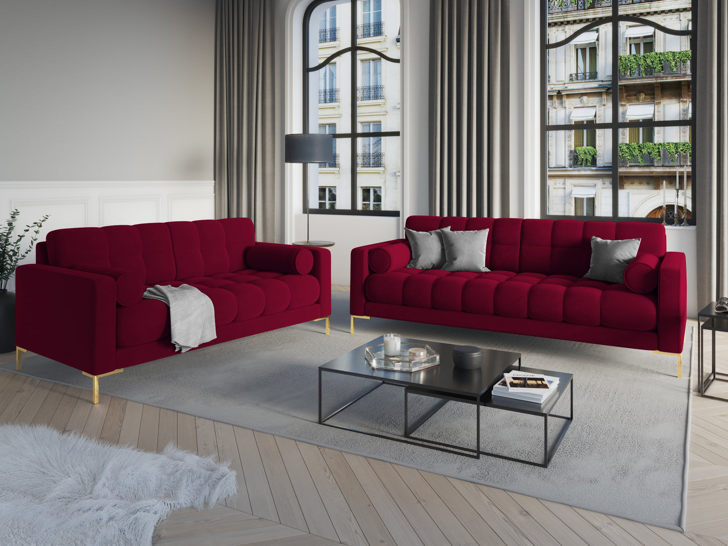 Dīvāns Cosmopolitan Design Bali 177x92x75 cm bordo - N1 Home