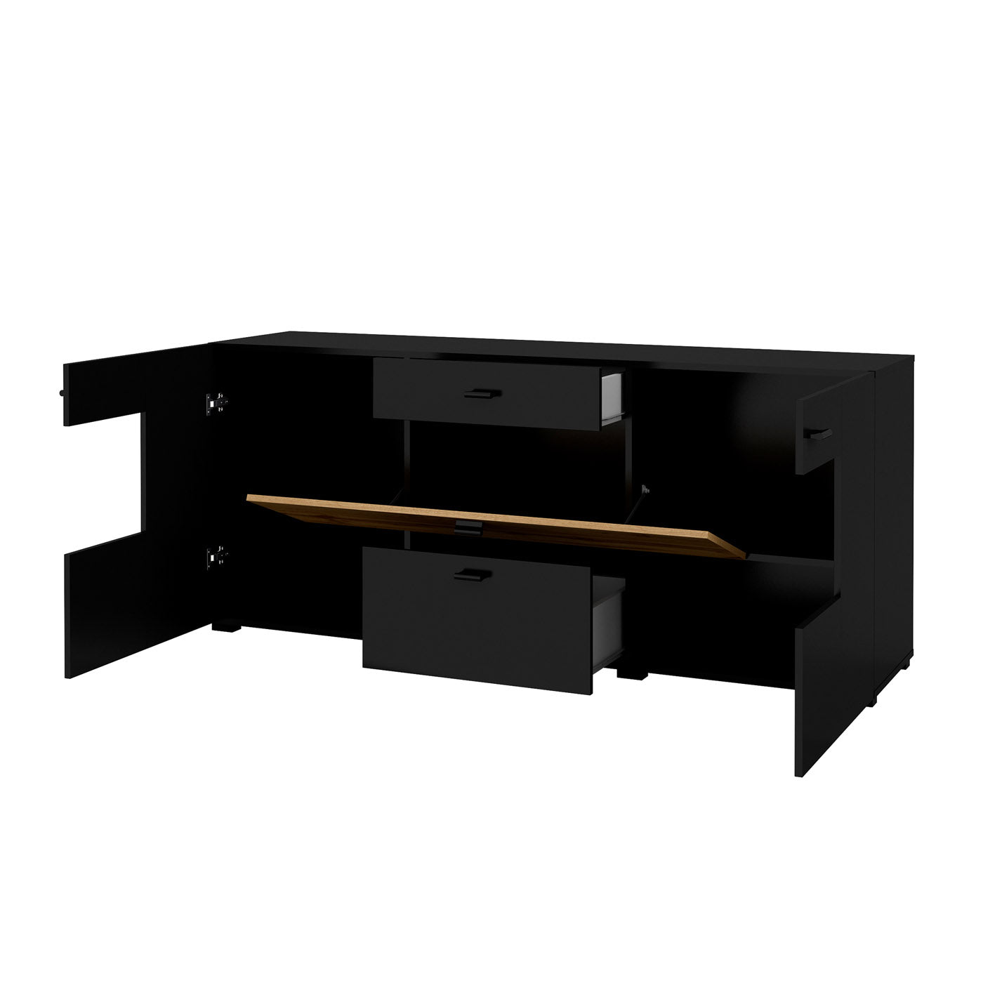 Kumode Cobas 165/39/71 cm melns oniks/Votan ozols - N1 Home