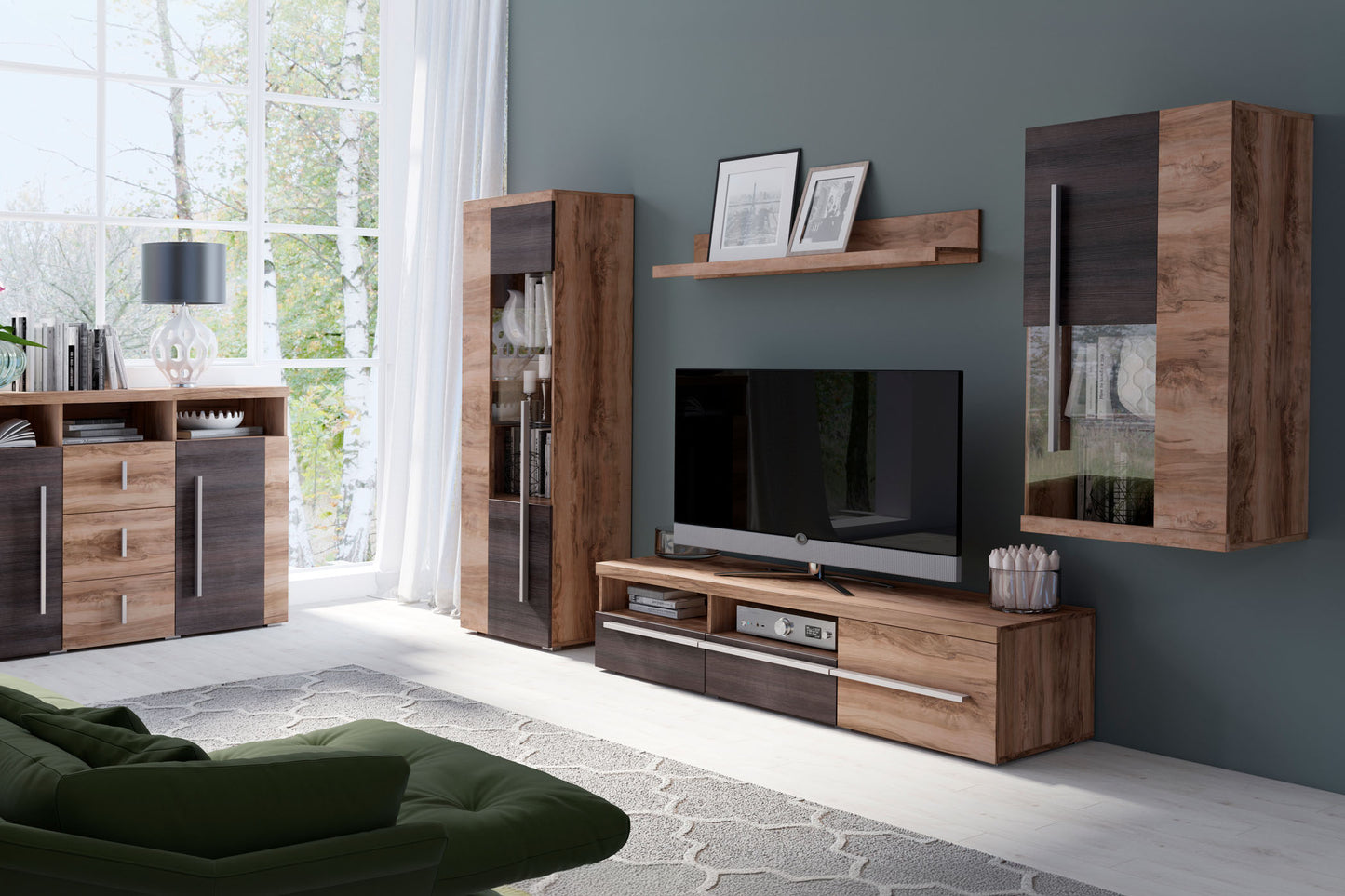 Sienas bloks Rogos 255/160/40 cm touchwood/satīna nusbaum