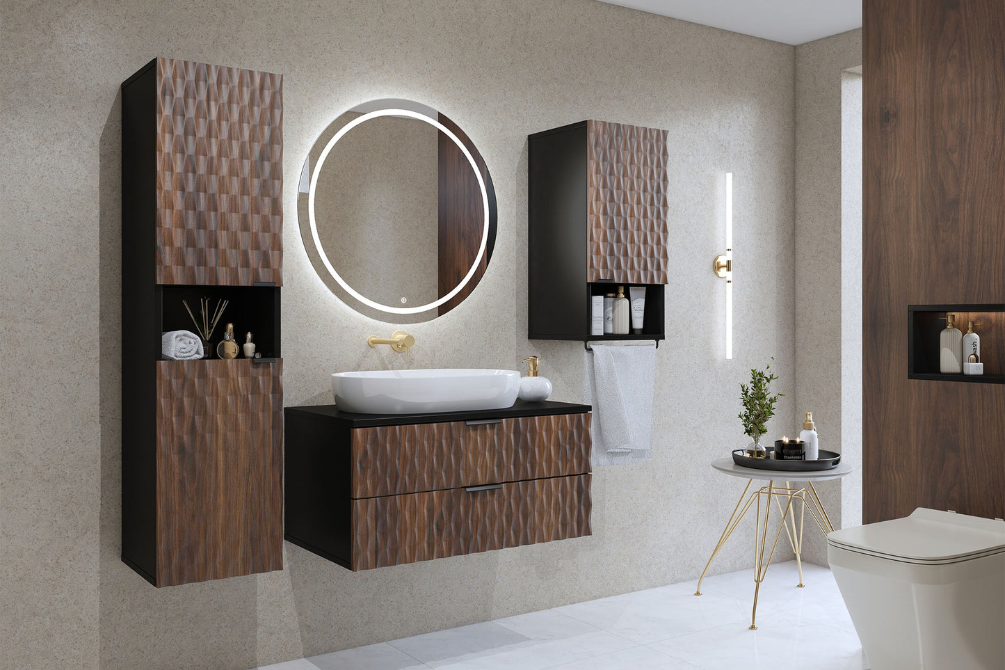 Skapis Enoza 33/133/35 cm Catania/melns oniks