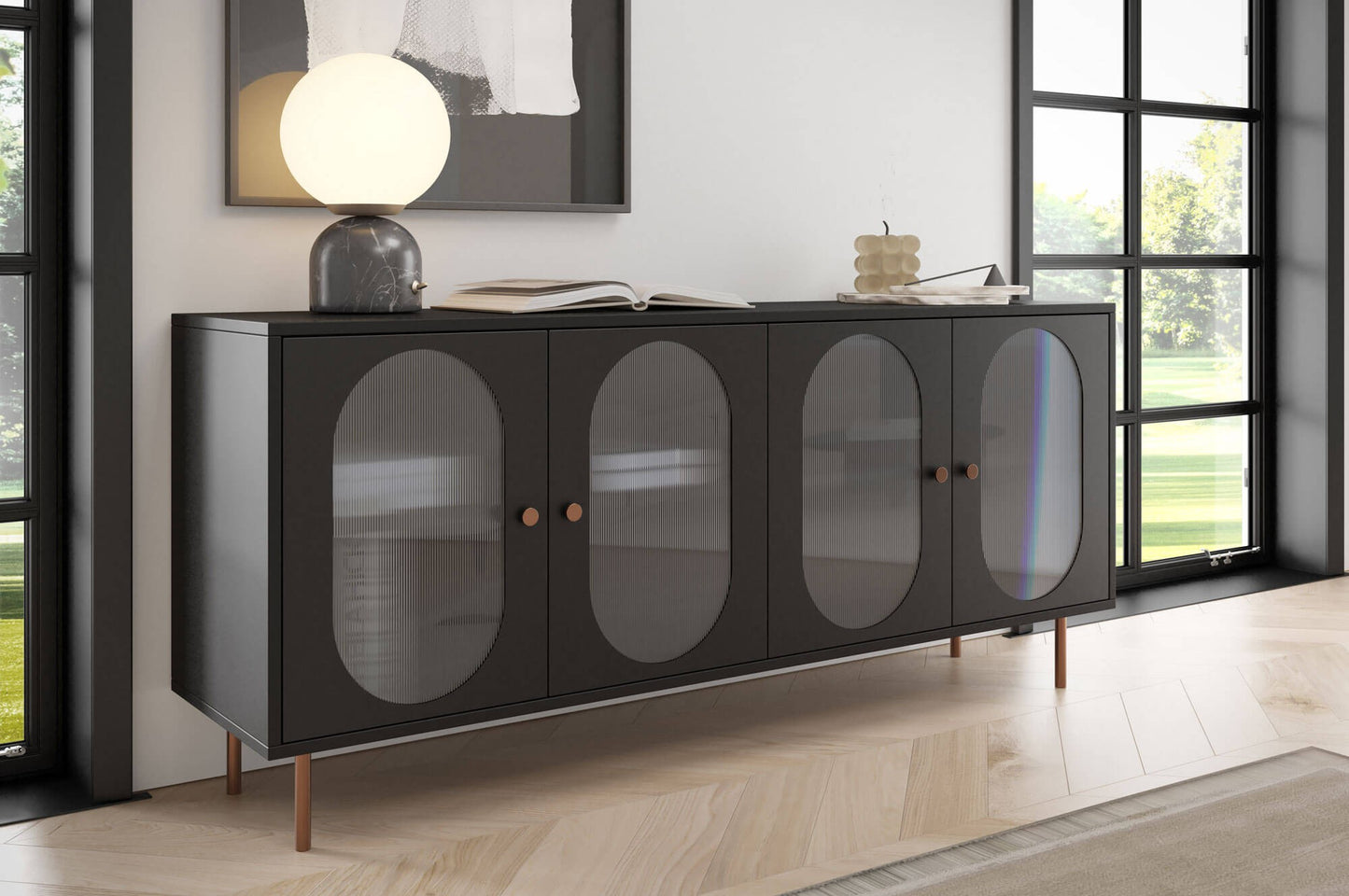 Kumode Volto 164,5/42/77 cm rieksts/varš - N1 Home