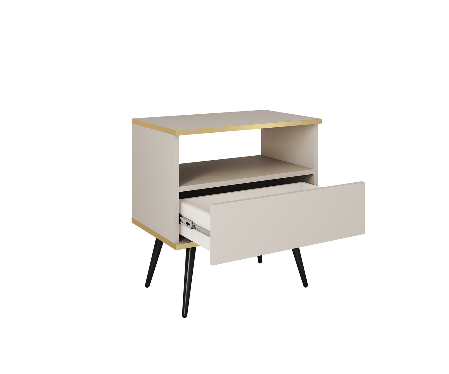 Naktsskapītis O2 54/59/39 cm bēšs/zelts - N1 Home