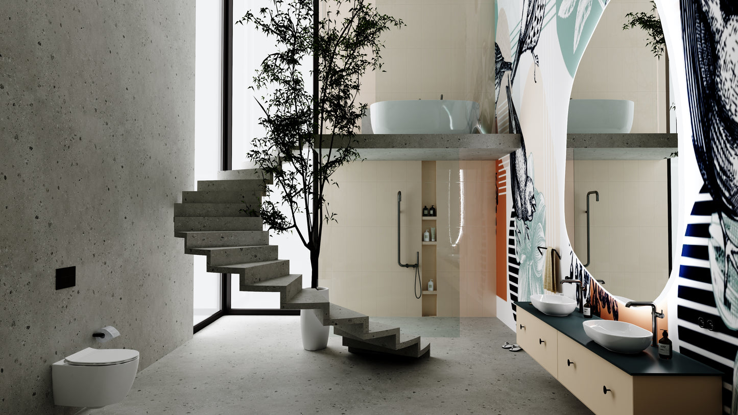 Izlietnes maisītājs, augsts, ar taisnstūra snīpi Silia 305 mm titanium - N1 Home