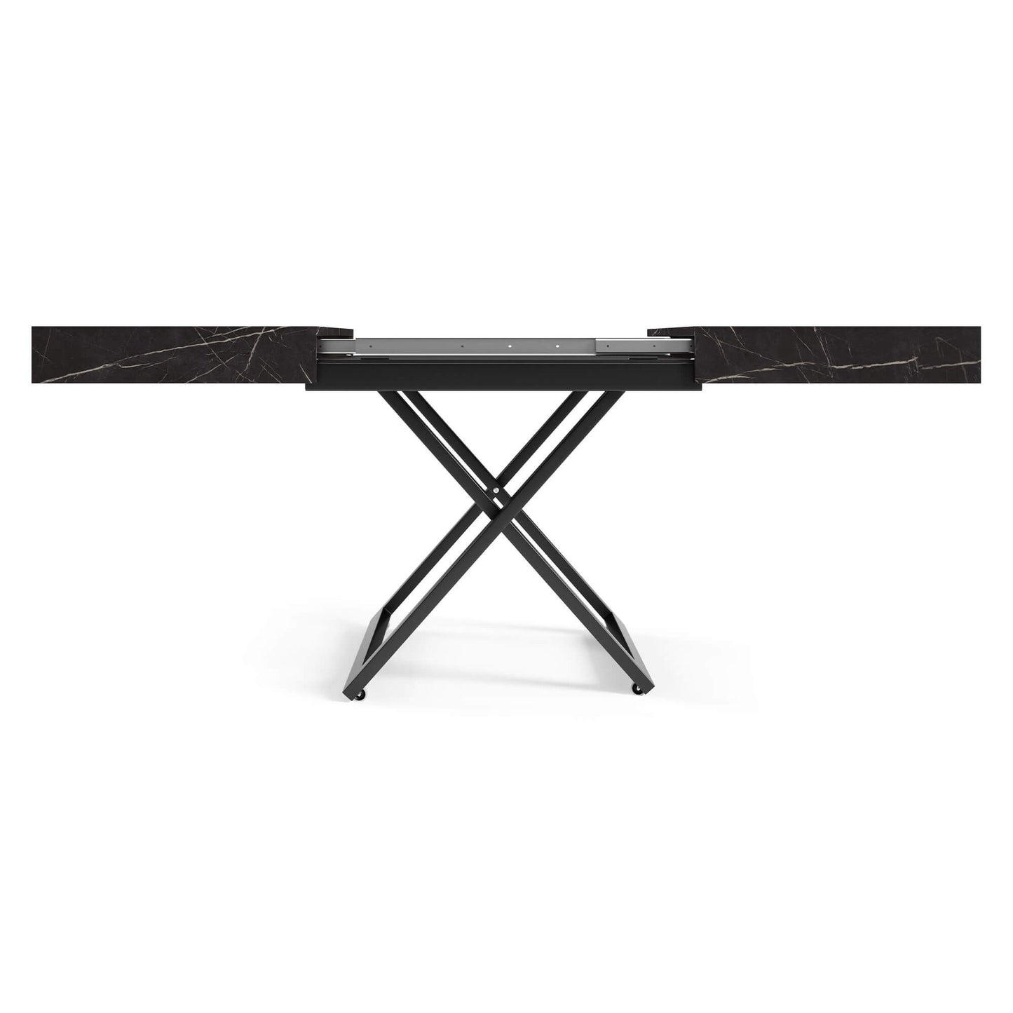 Galds Tiks U 27-80/120-200/80 cm balts hromix/zelts - N1 Home