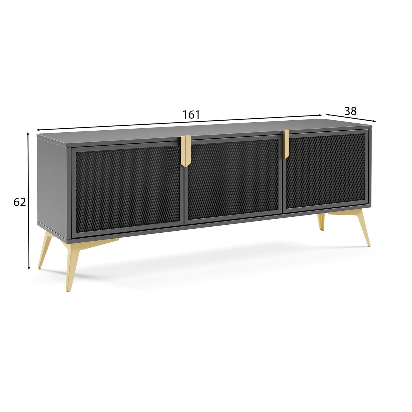 TV skapis Bravis 116/38/62 cm melns/zelts - N1 Home