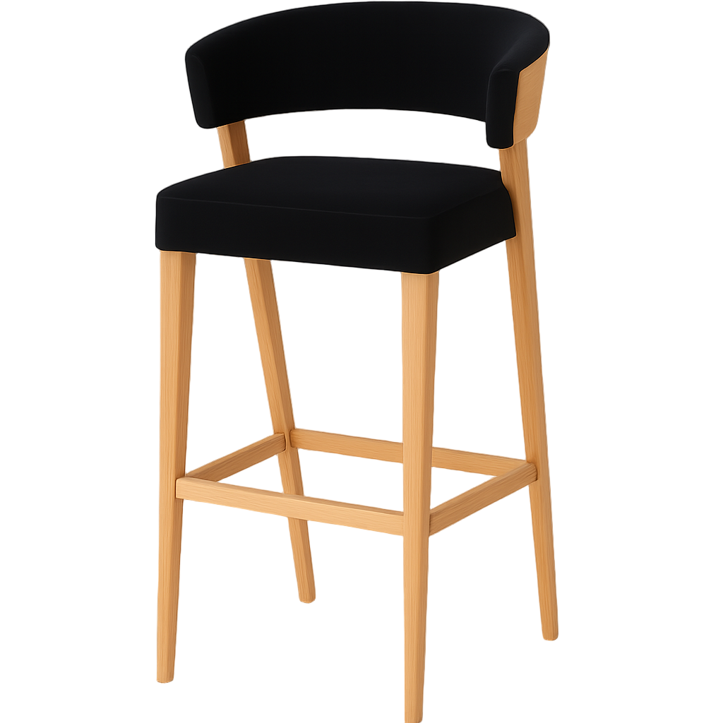 Bāra krēsls Asbar Lux 105/56/55 cm melns/ozols