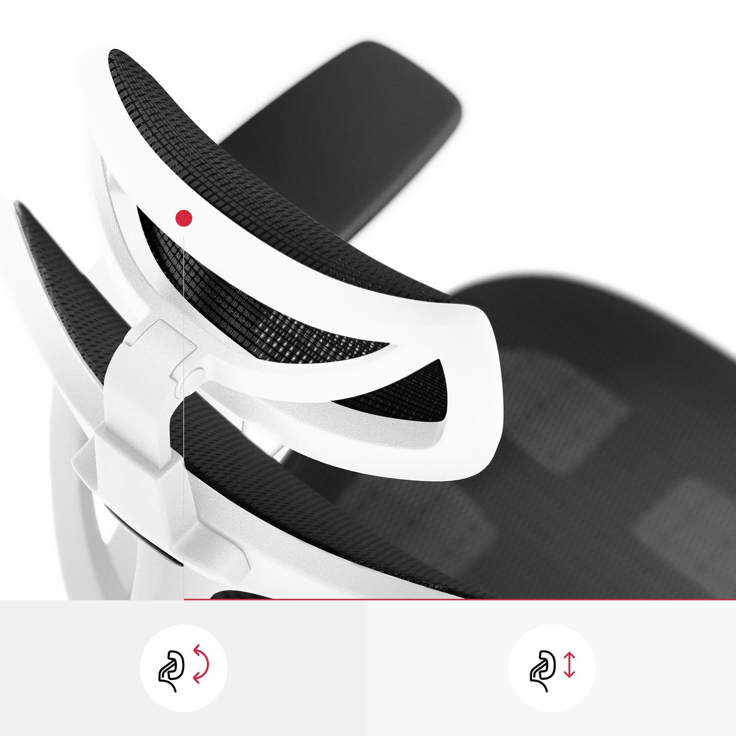 Krēsls V - Bas 119-130/50,5/68 cm balts/melns - N1 Home