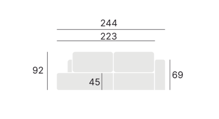 Dīvāns Coz 244/92/60 cm Aragon 80 - N1 Home