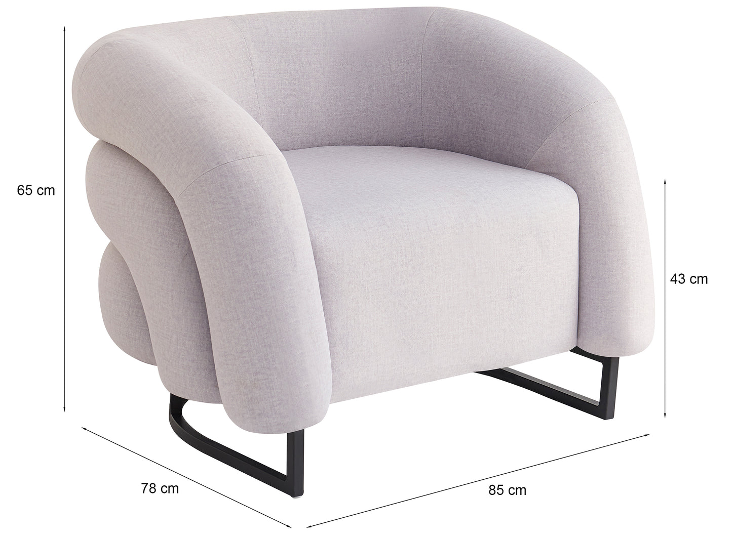 Krēsls Flossa 65/85/78 cm krēms