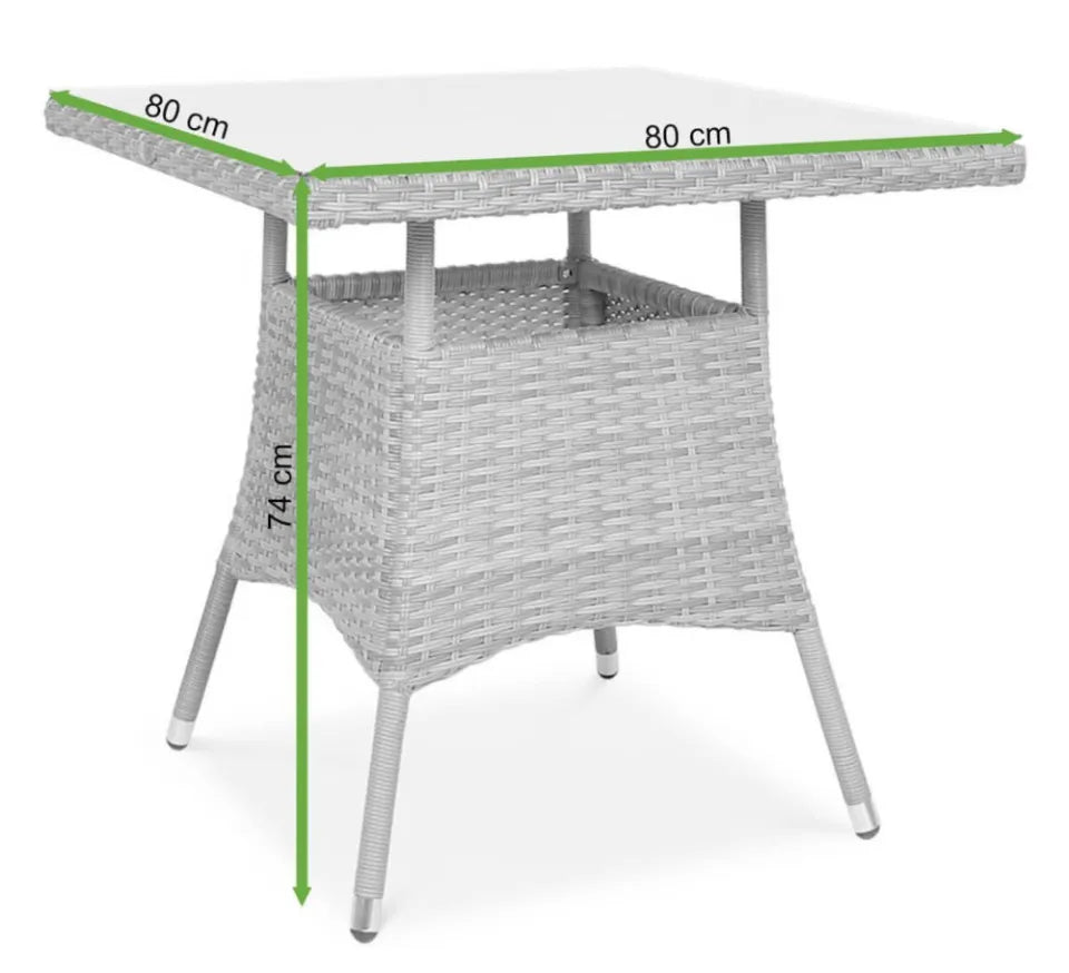 Galda Lugi 80/80/74 cm brūns - N1 Home