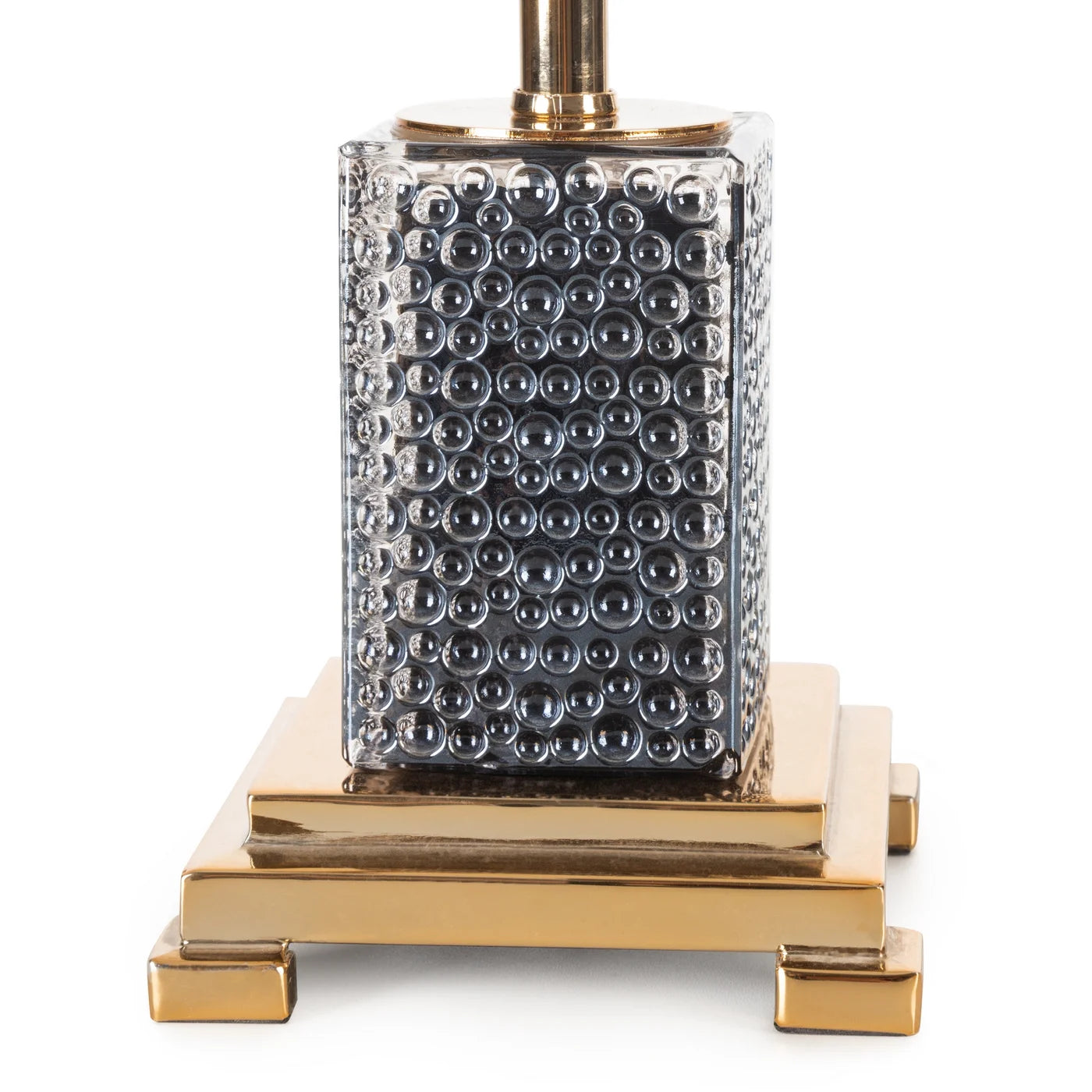 Galda lampa Nel ar samta abažūru 23/66 cm melns/zelts - N1 Home