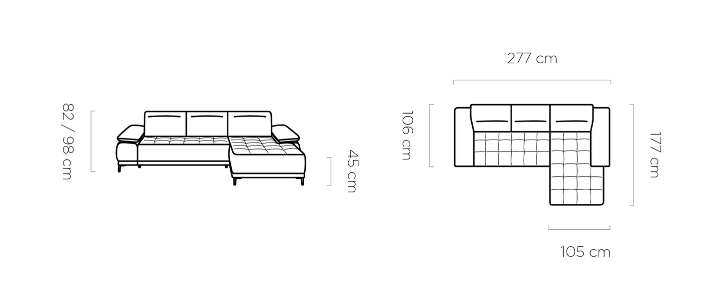 Dīvāns FOST 277/106/177 cm - N1 Home