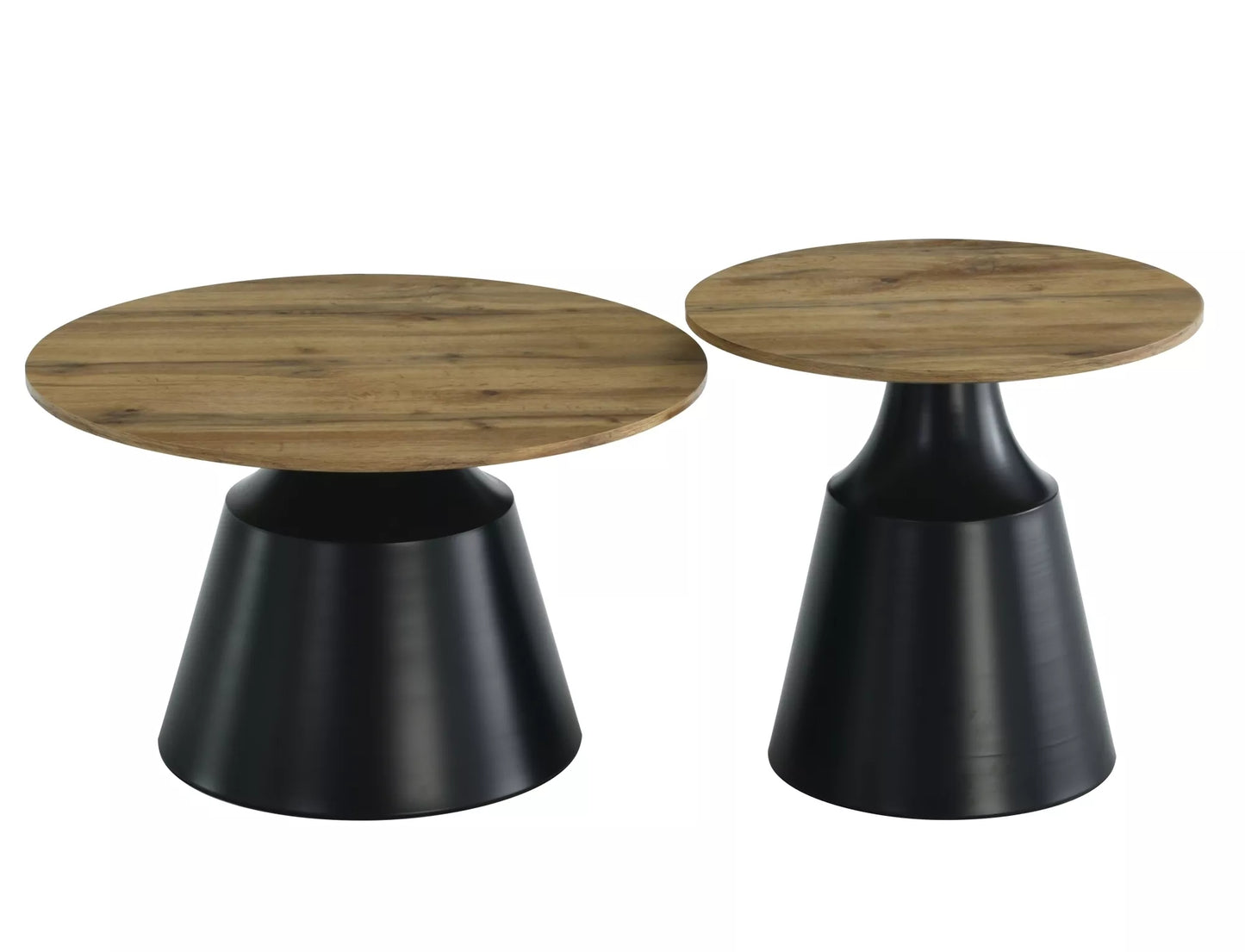 Kafijas galds Itas 40/70; 50/50 cm melns/ozols - N1 Home