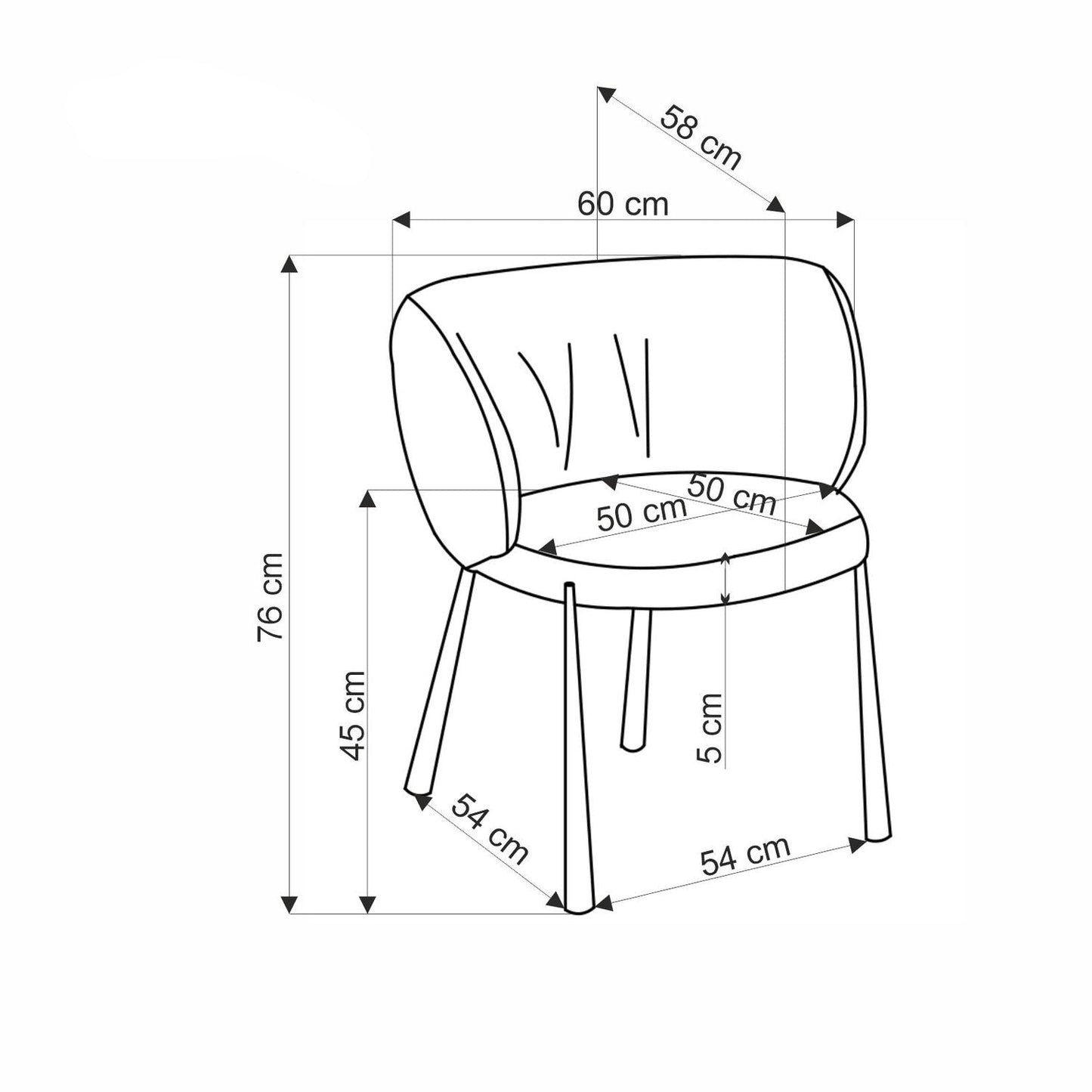 Krēsls Riko 60/58/76/45 cm sinepes - N1 Home