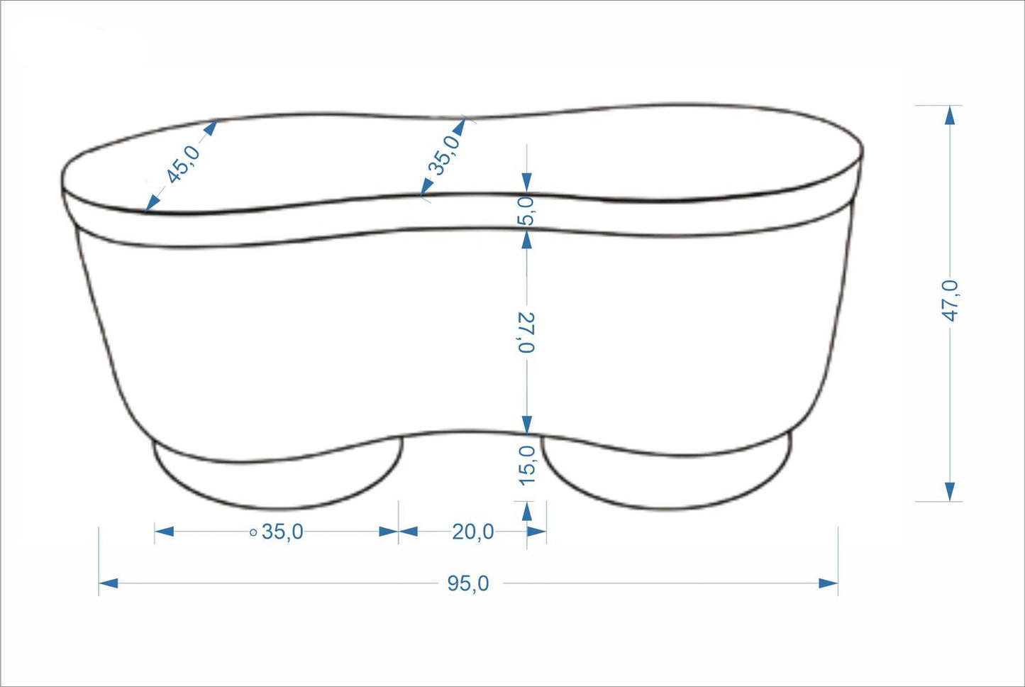 Pufs Visa 95/45/47 cm Vinci 26