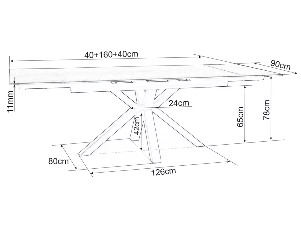 Galds GOLDI 76/90/160(240) cm brūns - N1 Home