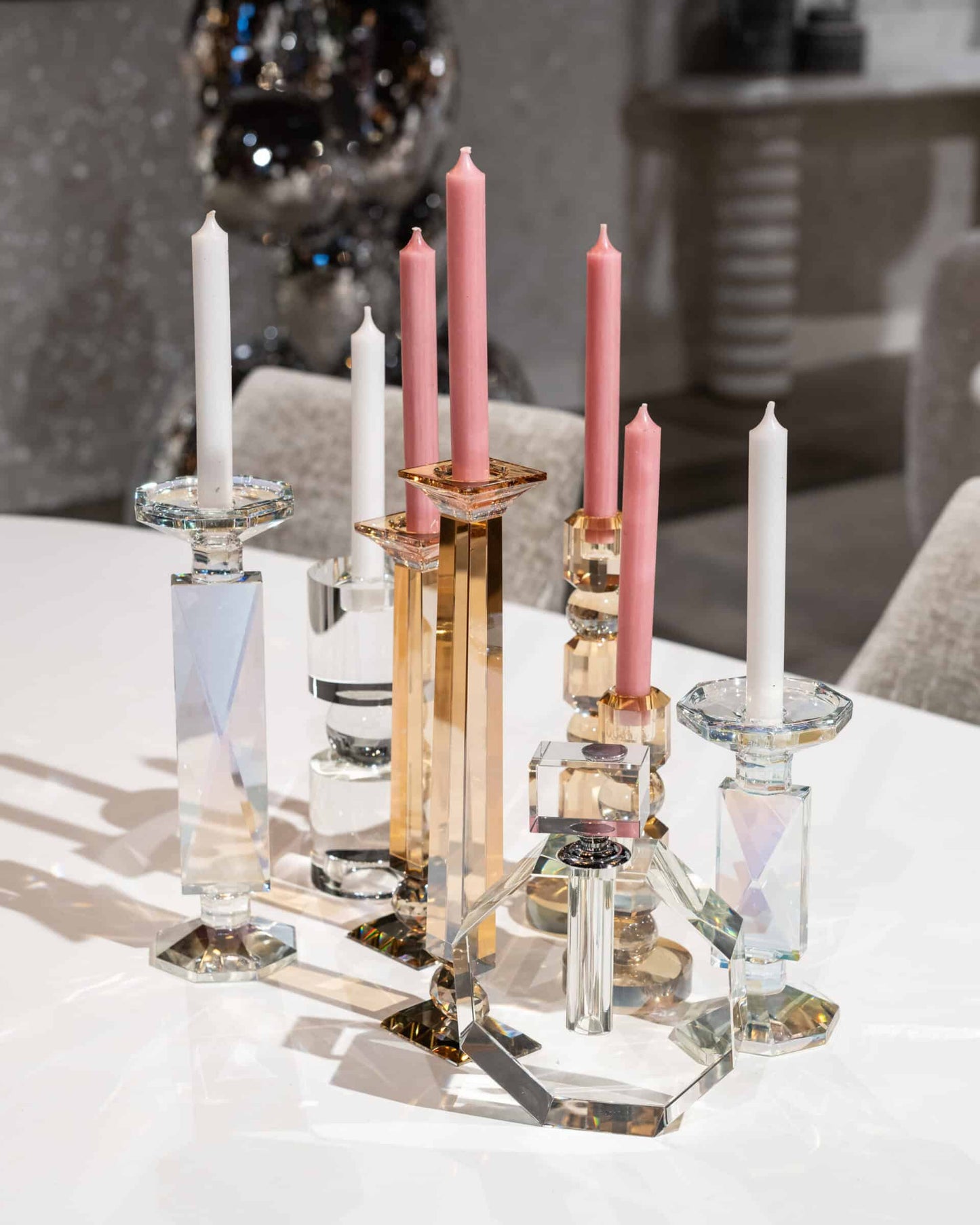 Svečturis Rainbow L Richmond Interiors 30/10/10 cm balts - N1 Home