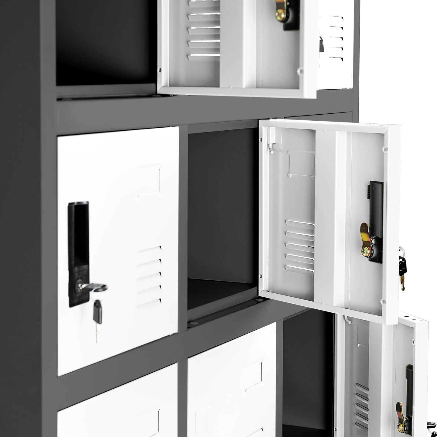 Metāla skapis Kar 185/90/40 cm balts/antracīts - N1 Home