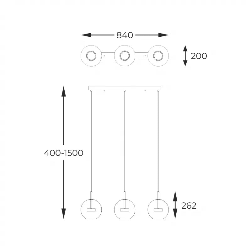 Piekaramā lampa Enso 40/84/20 cm hroms - N1 Home