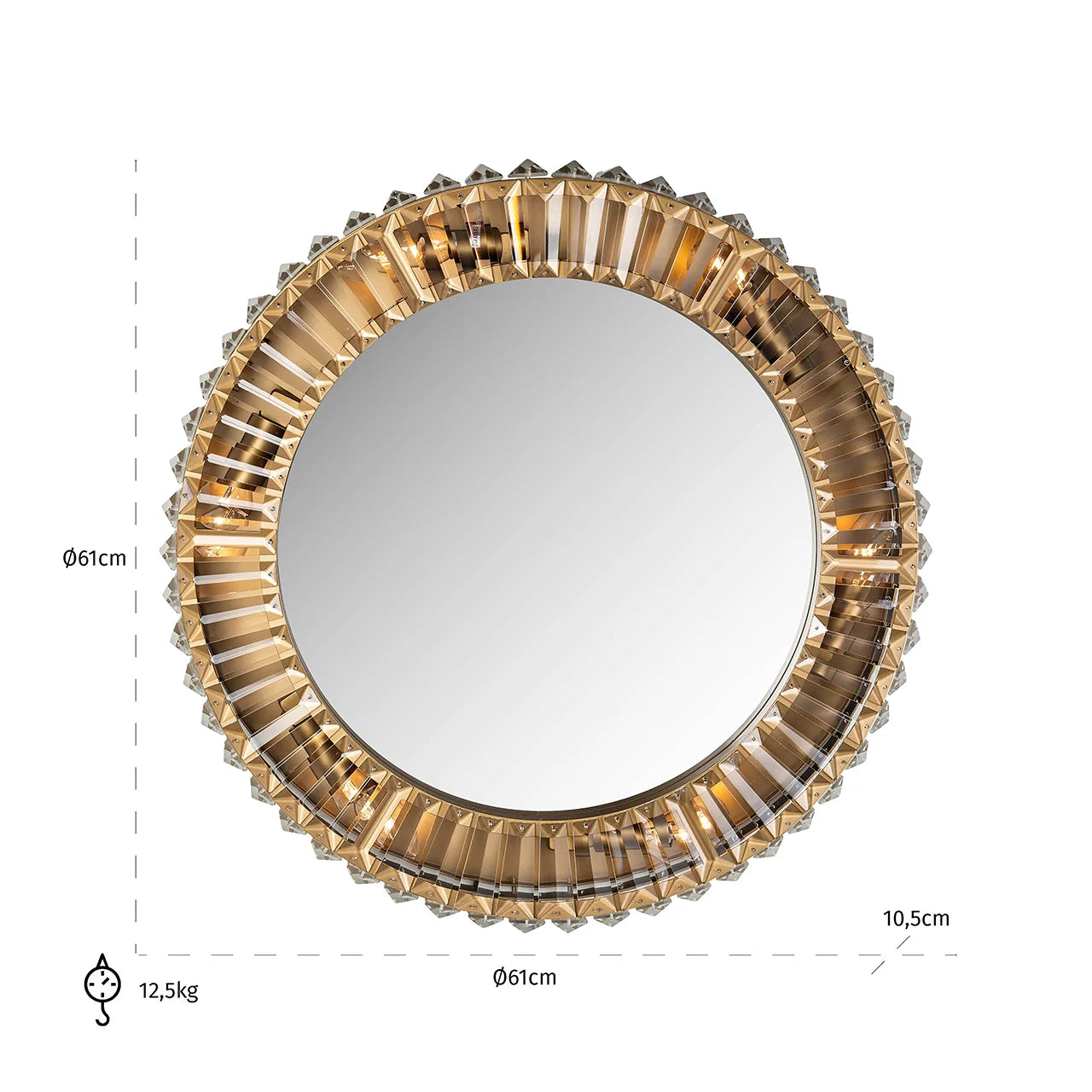 Sienas lampa Richmond Interiors Becky 60/60/10 cm zelts - N1 Home