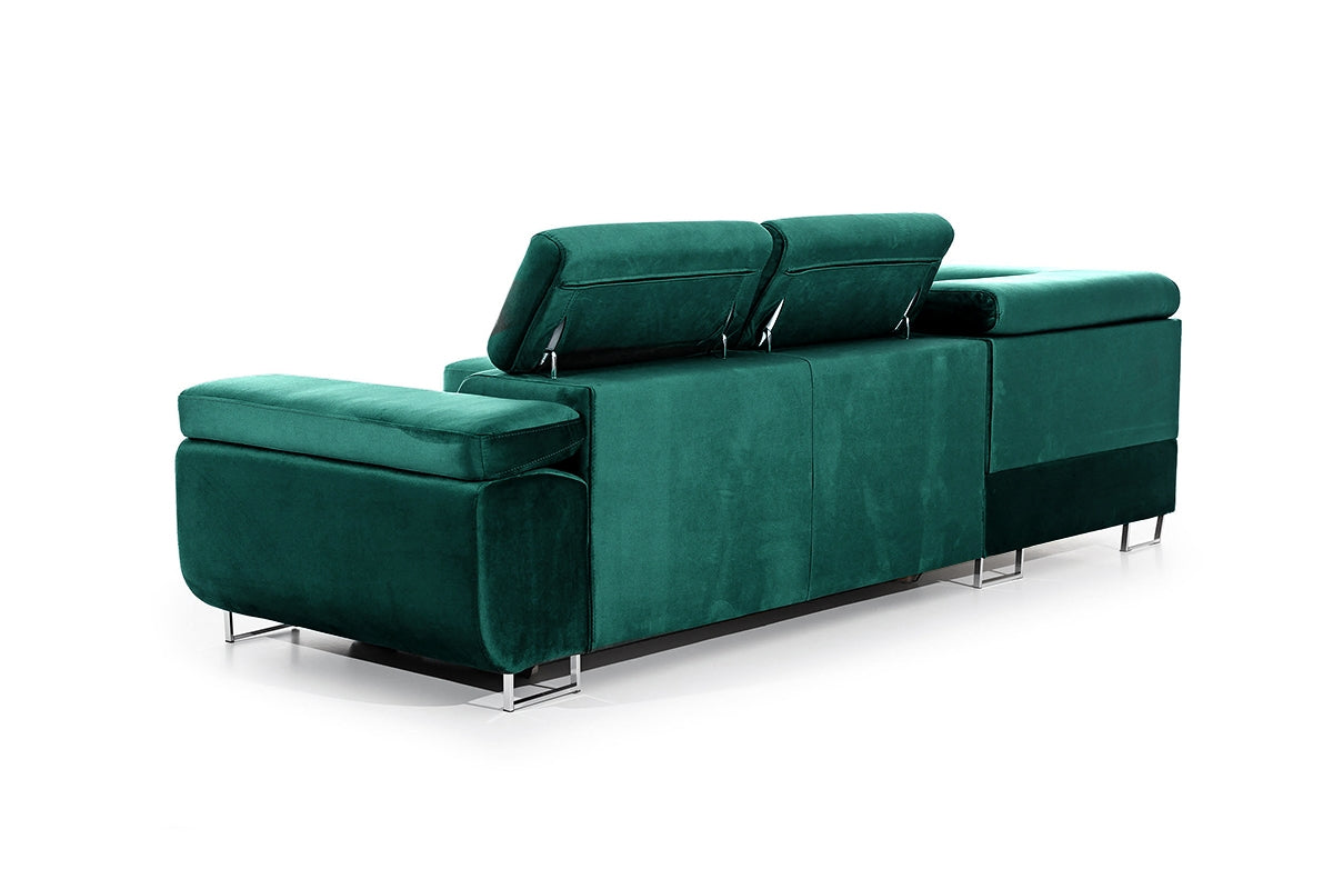 Dīvāns TOKYO kreisais stūris 277/76-98/201 cm zaļs - N1 Home