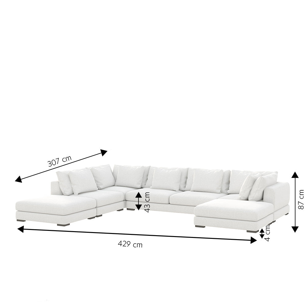 Dīvāna Milia U 87/429/307 cm Storm 02 - N1 Home