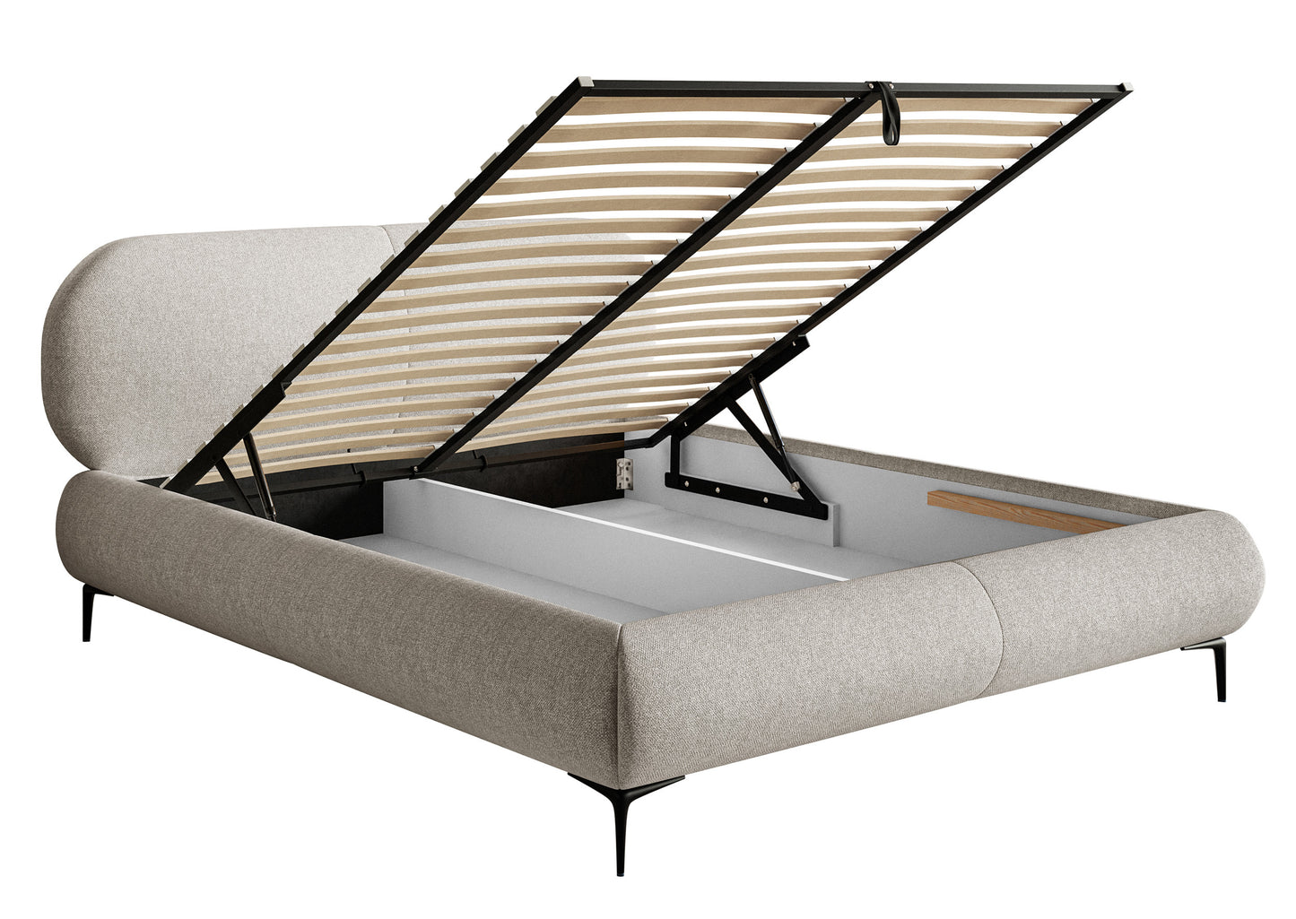 Gulta ar konteineru Valeo 140/160/180x 200 cm Toronto 02 (Lech), melnas kājas - N1 Home