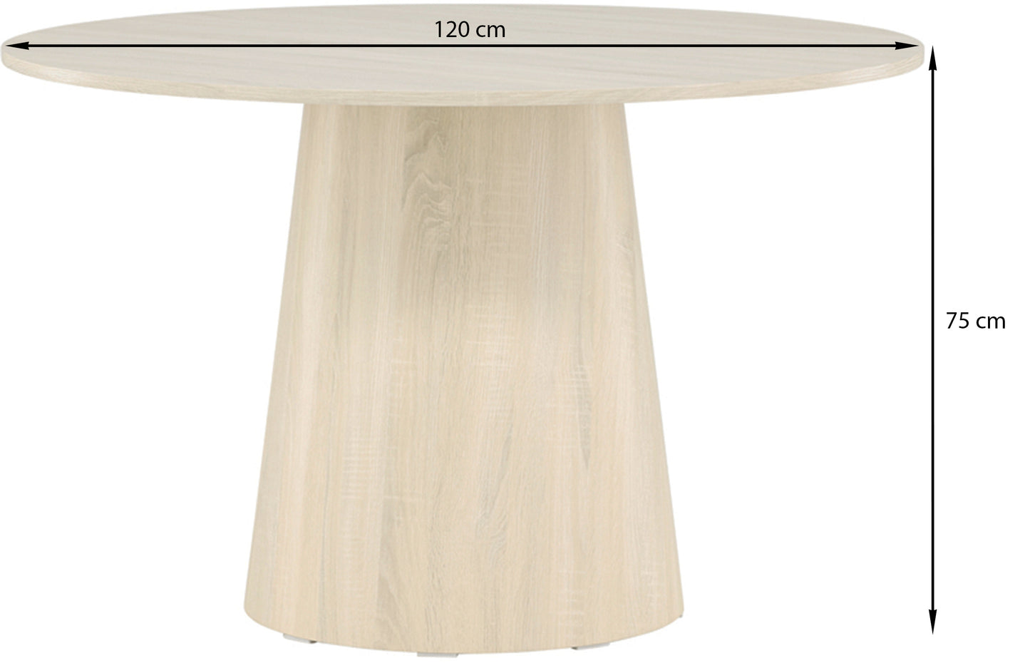 Galds Agrer 75/120/120 cm balts ozols - N1 Home