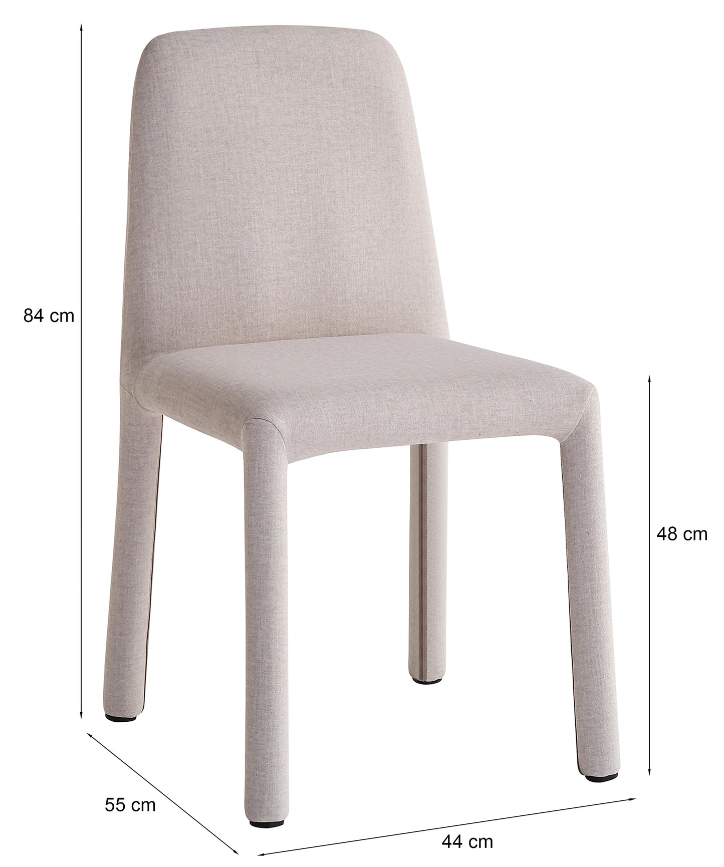 Krēsls Vokas 44/84/55 cm gaiši bēšs