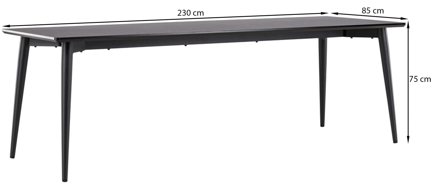 Galds Skalli 75/230/72 cm melns - N1 Home