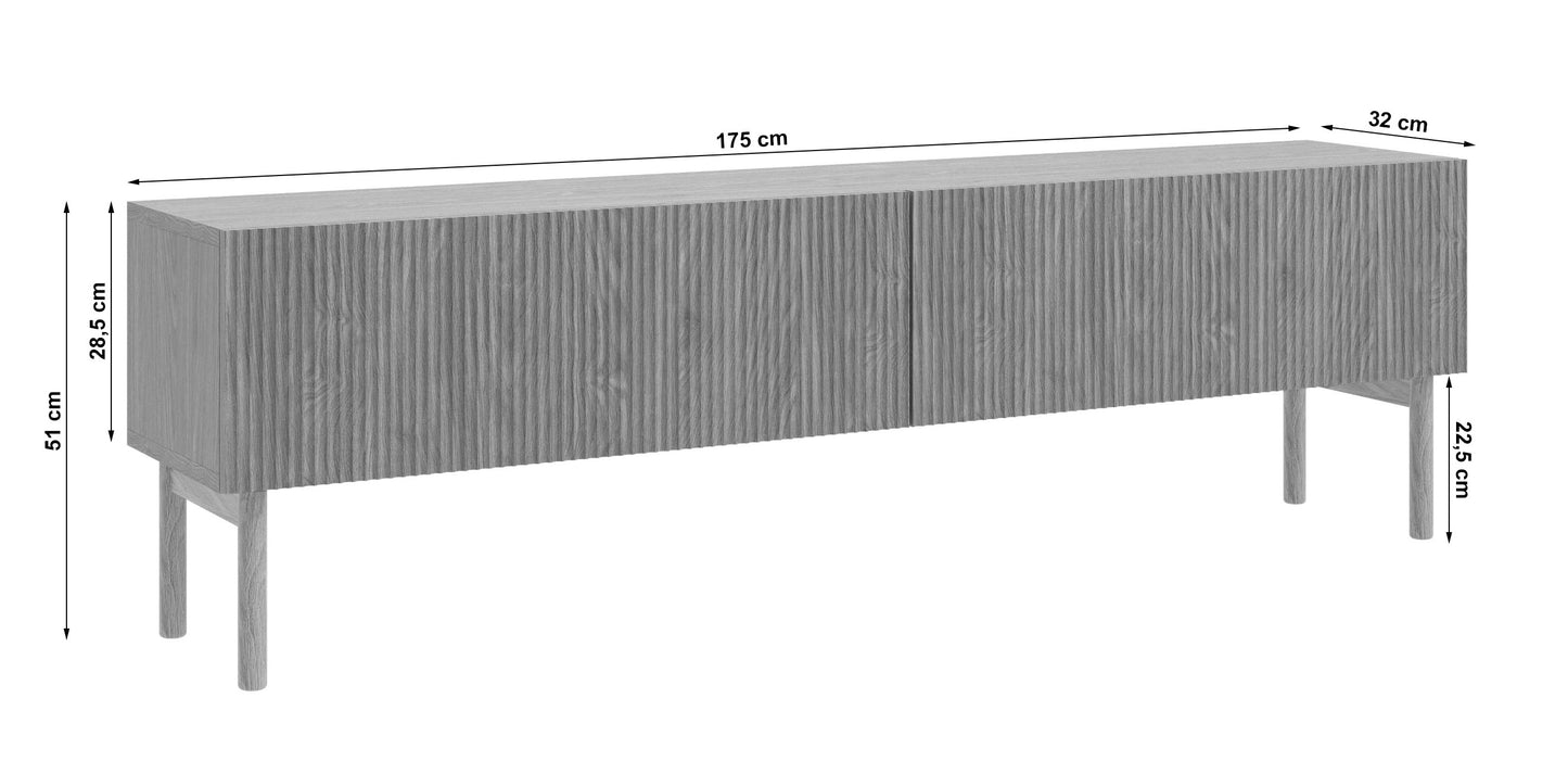 LOLI Skapis RTV stāvošs 175 cm, ozolkoks, eļļots - N1 Home