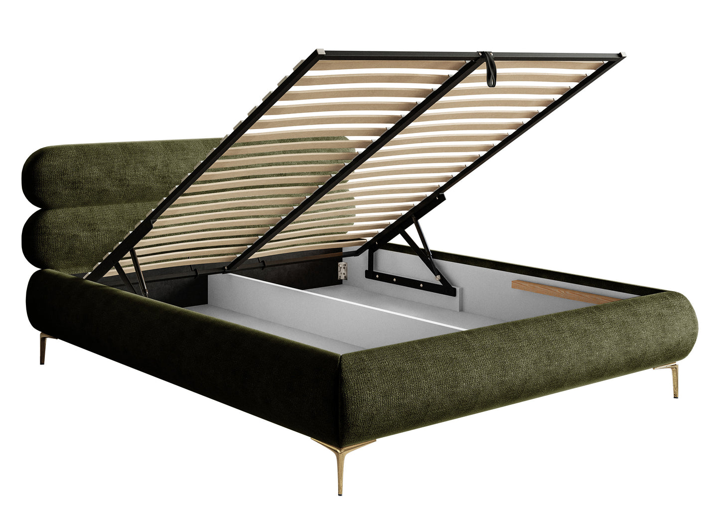 Gulta ar glabātuvi Loure 140/160/180x200 cm Perfect Harmony 39/zelts kājas - N1 Home