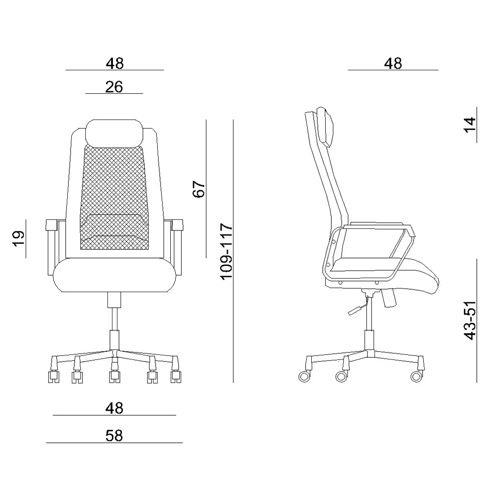 Krēsls GF 109/58/60 cm pelēks - N1 Home