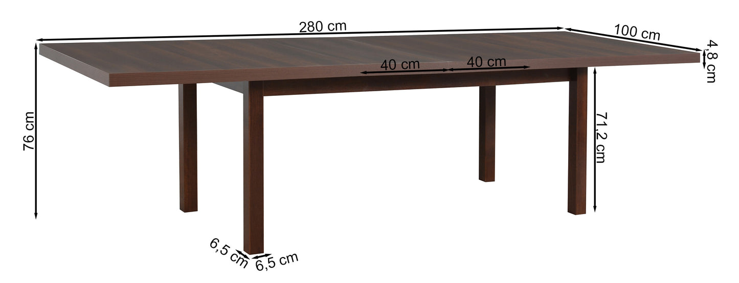 Galds Fulimas 200-280/76/100 cm valrieksts - N1 Home