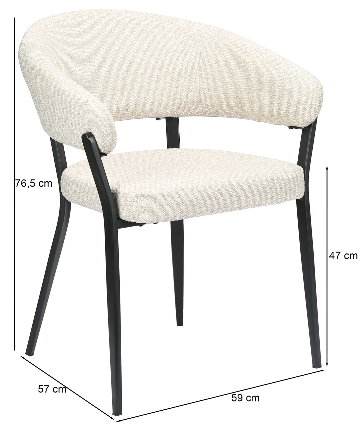 Krēsls Corals 76.5/59/57 cm bēšs bukle - N1 Home