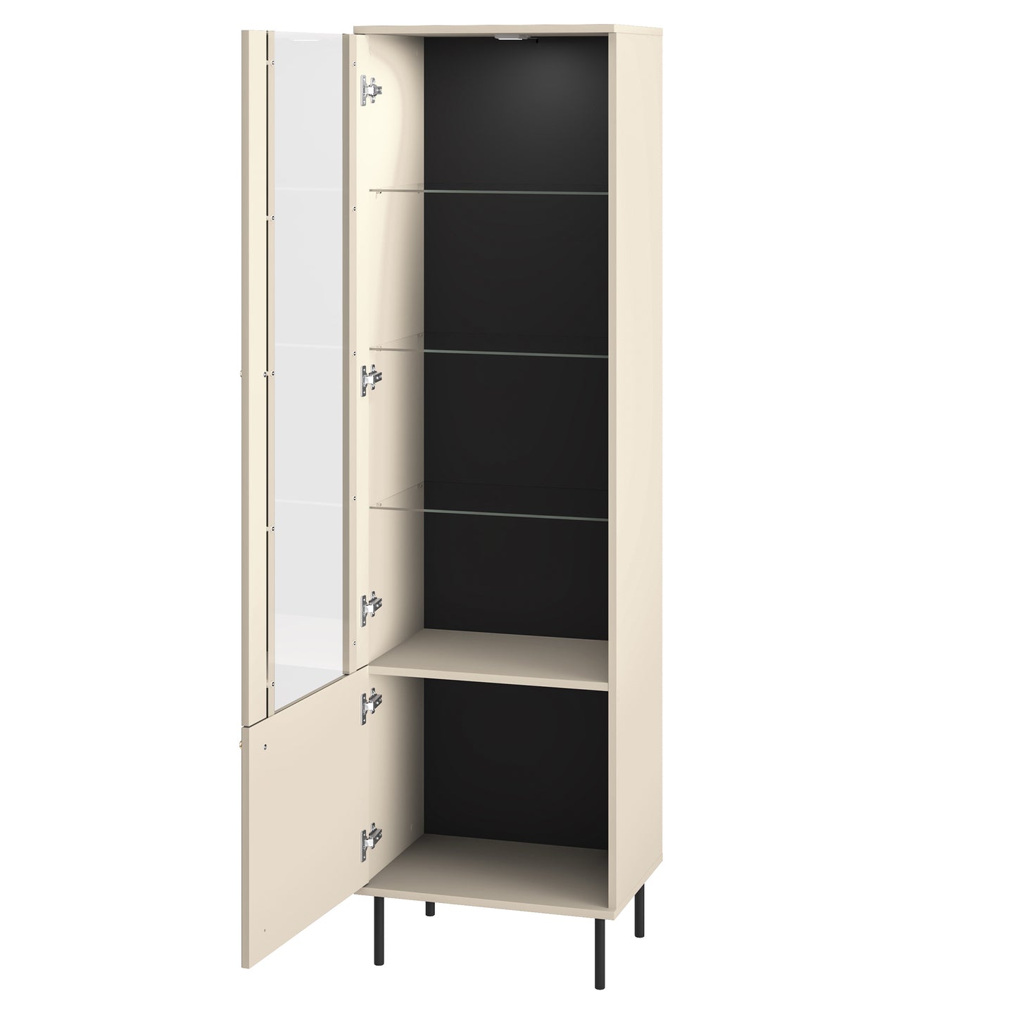 Vitrīnas skapis Galeto 190/55/40 cm bēšs - N1 Home