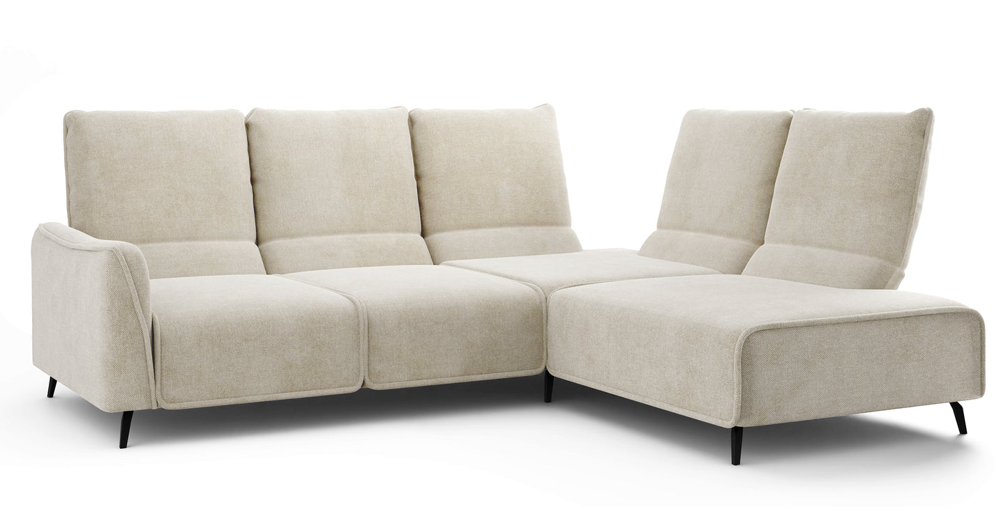 Dīvāns ar pufu Ruma 94/260/208 cm Storm 02 - N1 Home