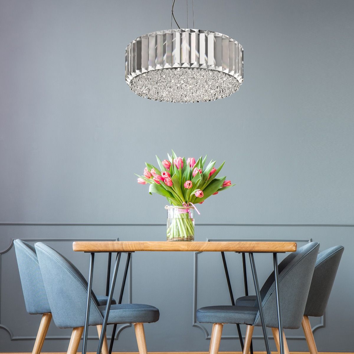 Piekaramā lampa Baron 139/46/46 cm hroms