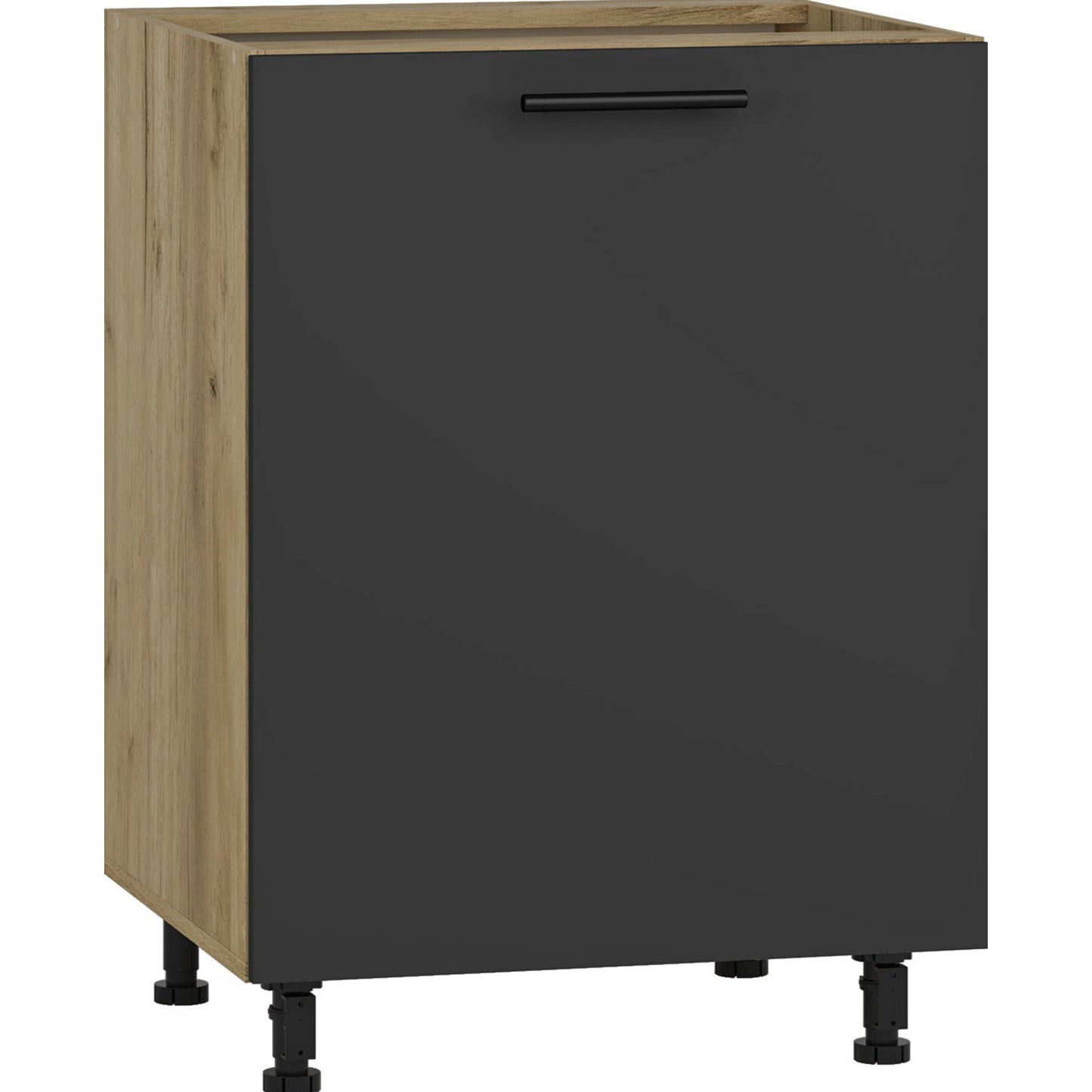 Virtuves skapītis 60/82/52 cm craft ozols/antracīts - N1 Home