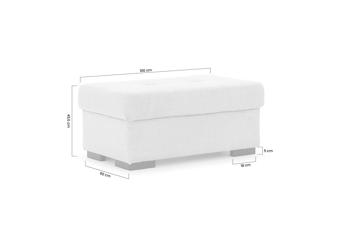 Pufs KORA XL ar konteineru 60/ 45,5/100 cm krēms - N1 Home