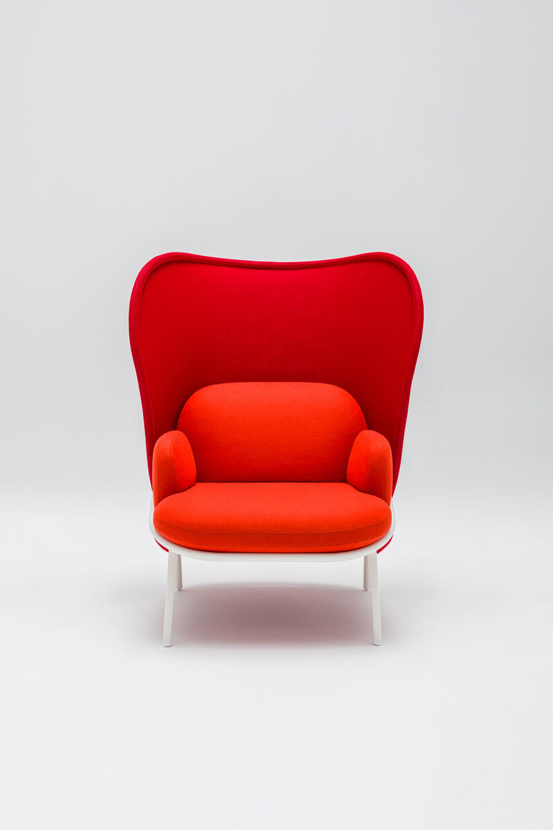 Krēsls Merd L 100/81/121 cm sarkans/dažādas polsterējuma krāsas - N1 Home